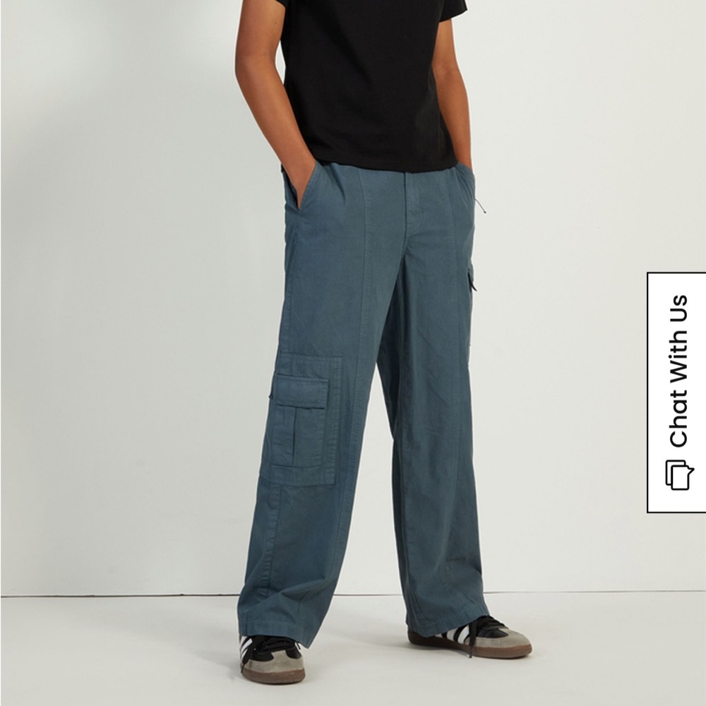 Pacsun Kids Dark Slate Low Rise Cargo Puddle Pants NWT